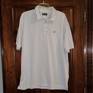 Jack Nicklaus Striped Golf Polo Shirt - White and Black stripe XL